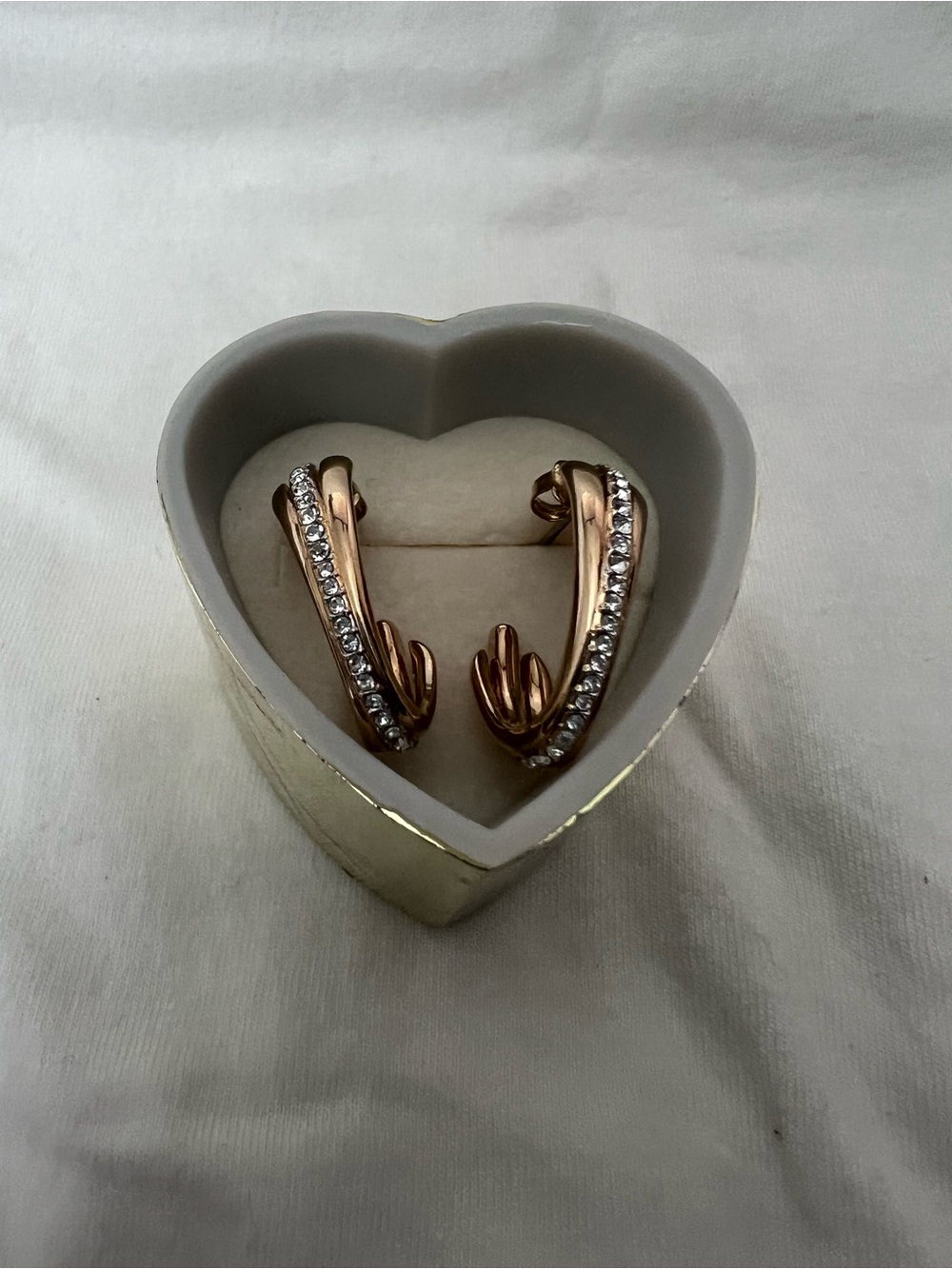 Gold Crystal Hoop Clip-On Earrings